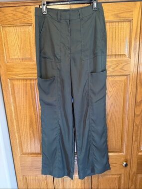 White House Black Market Olive Green Wide-Leg Utility Pants-Size 6